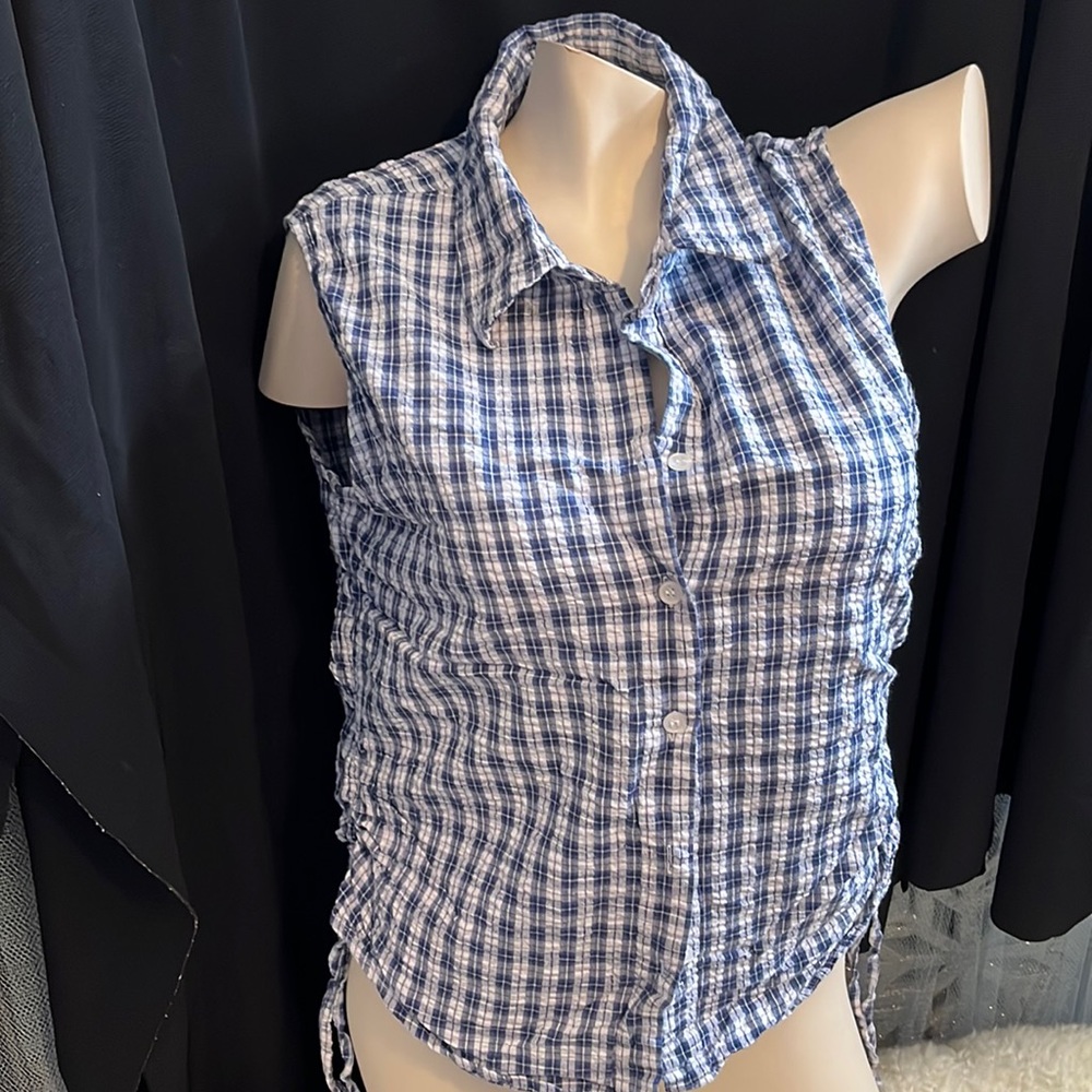 Sleeveless gingham top